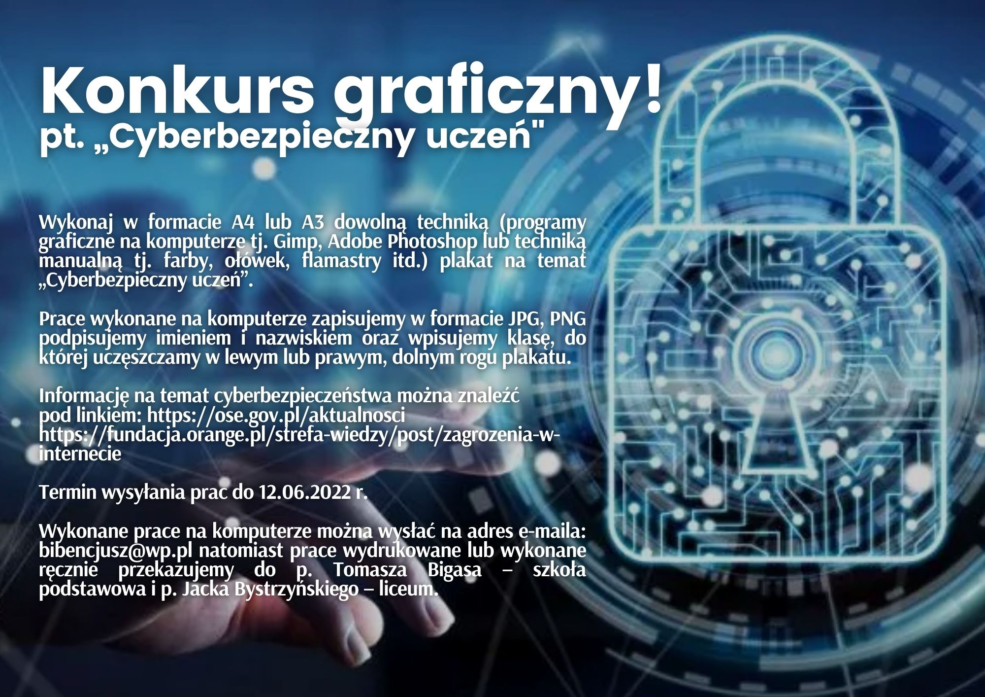 Konkurs graficzny pt. „Cyberbezpieczny uczeń”